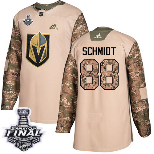 Adidas Golden Knights #88 Nate Schmidt Camo Authentic Veterans Day 2018 Stanley Cup Final Stitched NHL Jersey - Click Image to Close